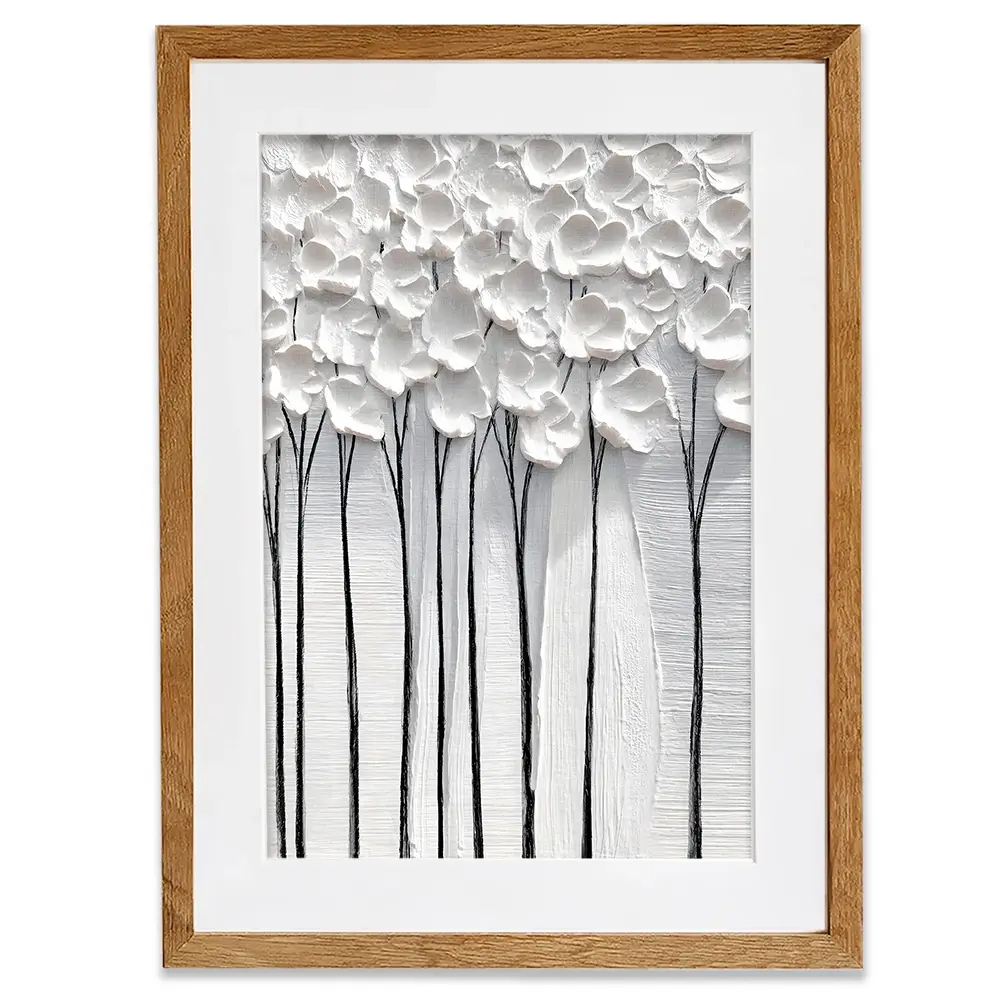 White Petals Framed Art Print White Petals Framed Art Print wall art product LSR Design Studio - Independent
