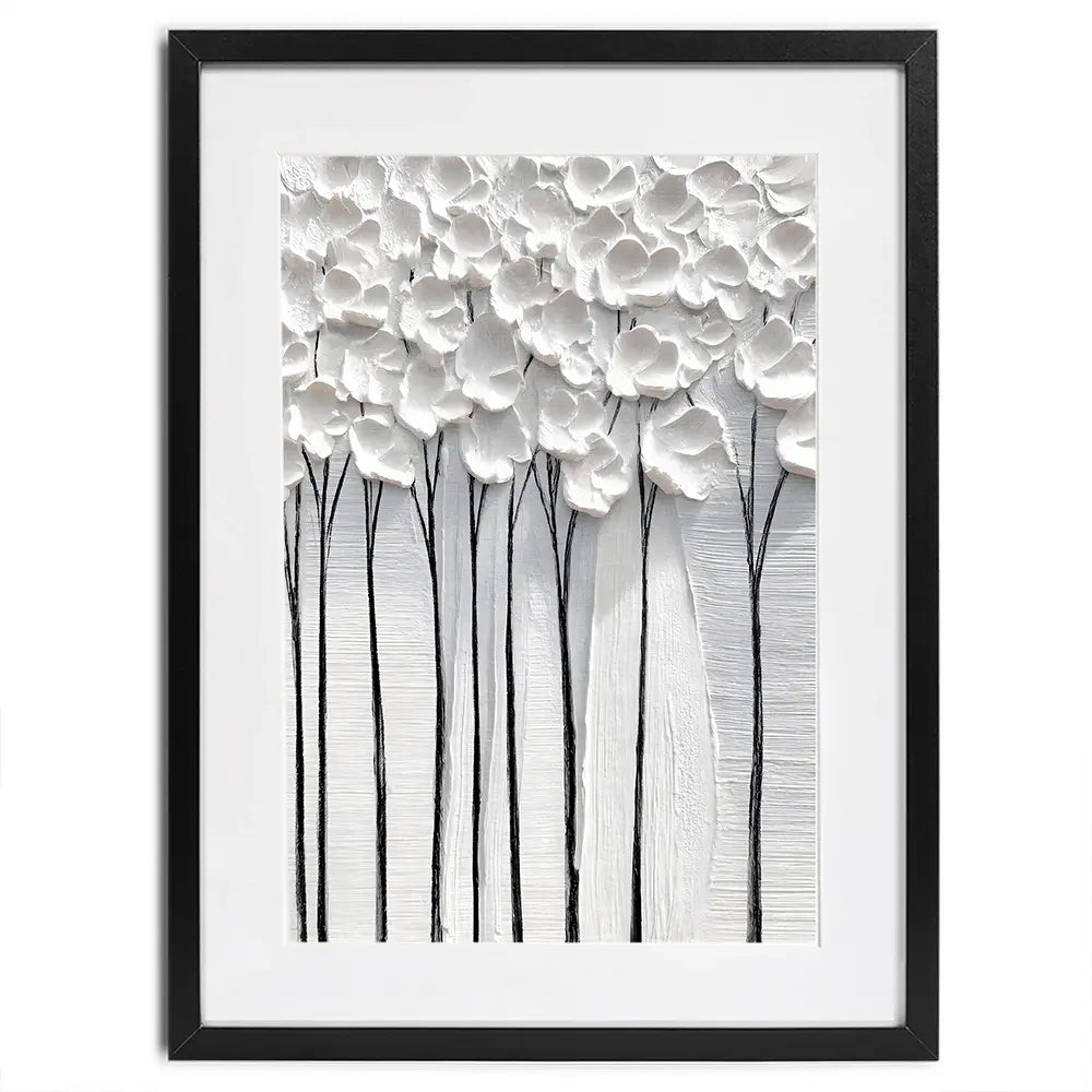 White Petals Framed Art Print White Petals Framed Art Print wall art product LSR Design Studio - Independent