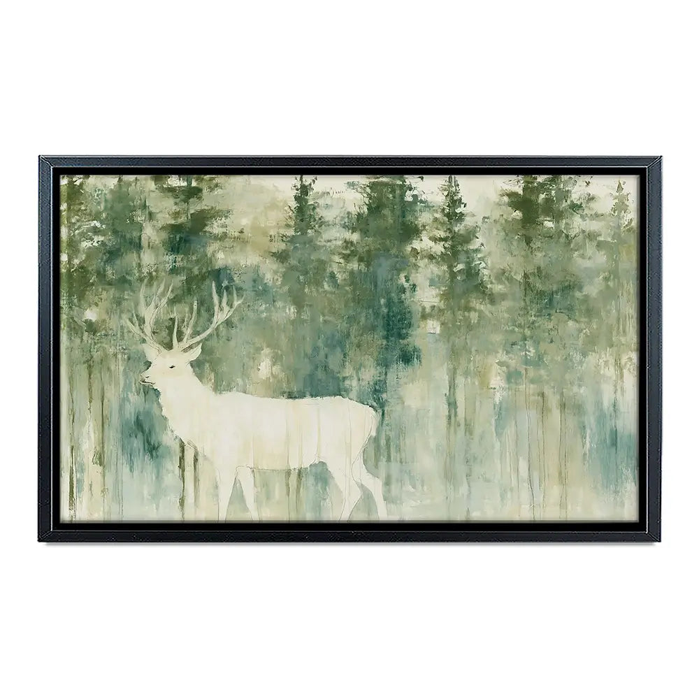 White Stag In Forest Canvas Print White Stag In Forest Canvas Print wall art product Chromatic Storm Studio