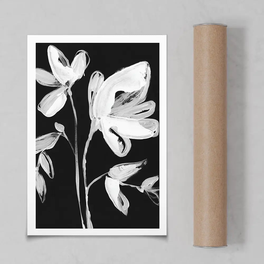 White Whimsical Flowers 2 Art Print White Whimsical Flowers 2 Art Print wall art product Jennifer Goldberger