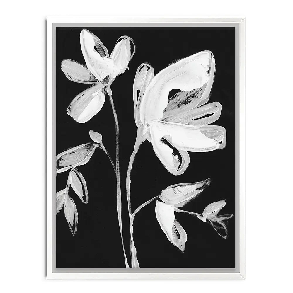 White Whimsical Flowers 2 Canvas Print White Whimsical Flowers 2 Canvas Print wall art product Jennifer Goldberger