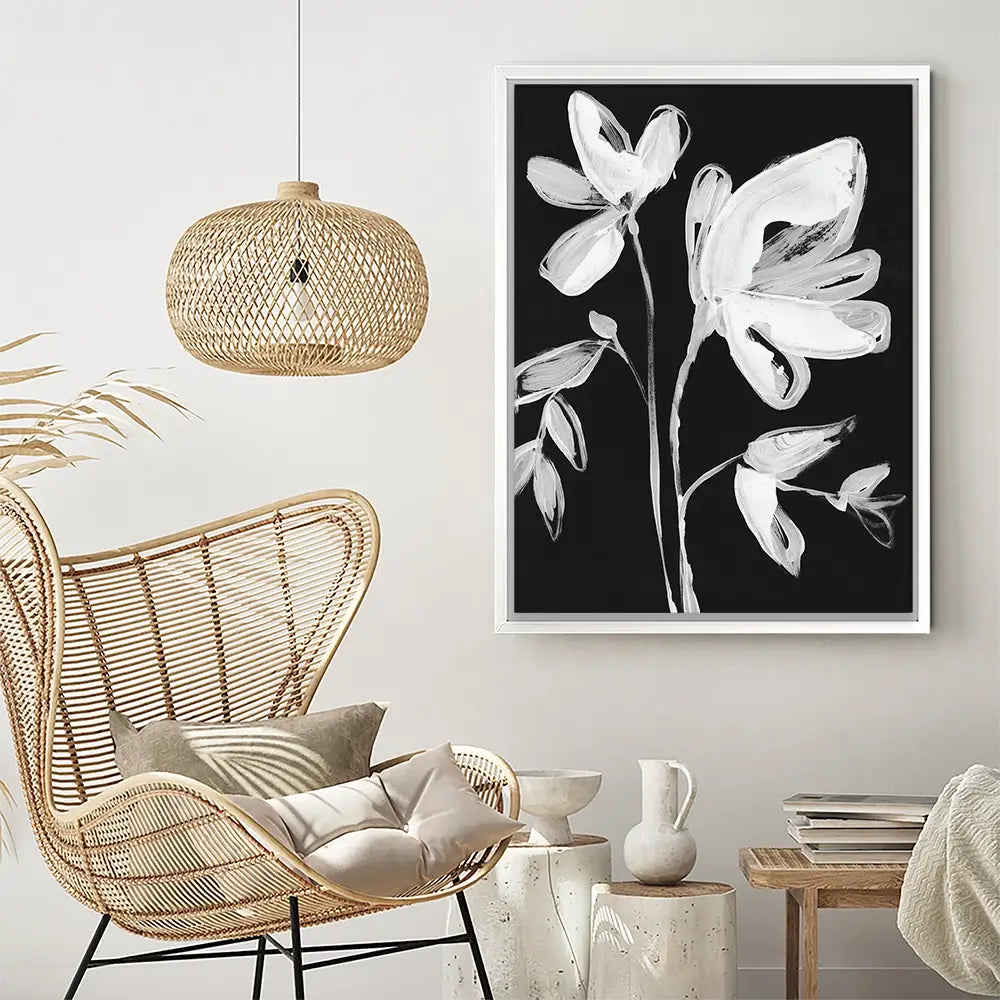 White Whimsical Flowers 2 Canvas Print White Whimsical Flowers 2 Canvas Print wall art product Jennifer Goldberger