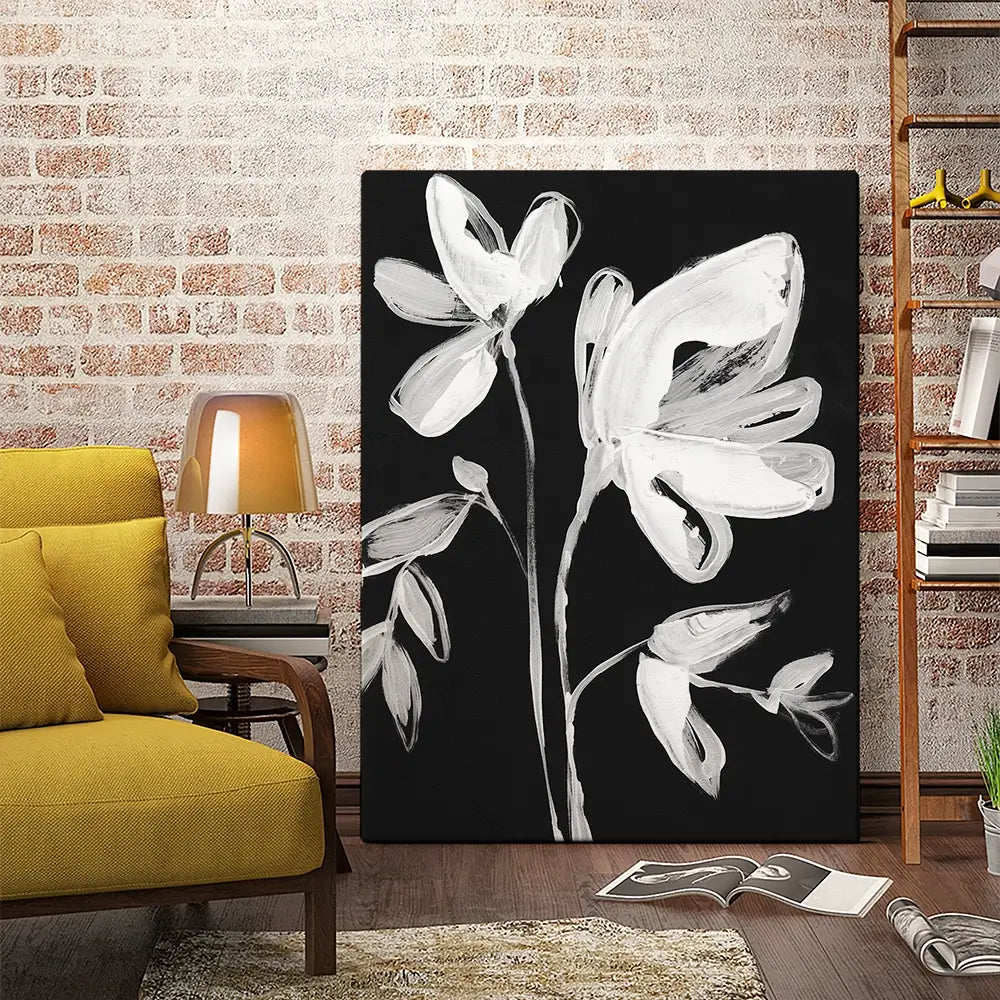 White Whimsical Flowers 2 Canvas Print White Whimsical Flowers 2 Canvas Print wall art product Jennifer Goldberger
