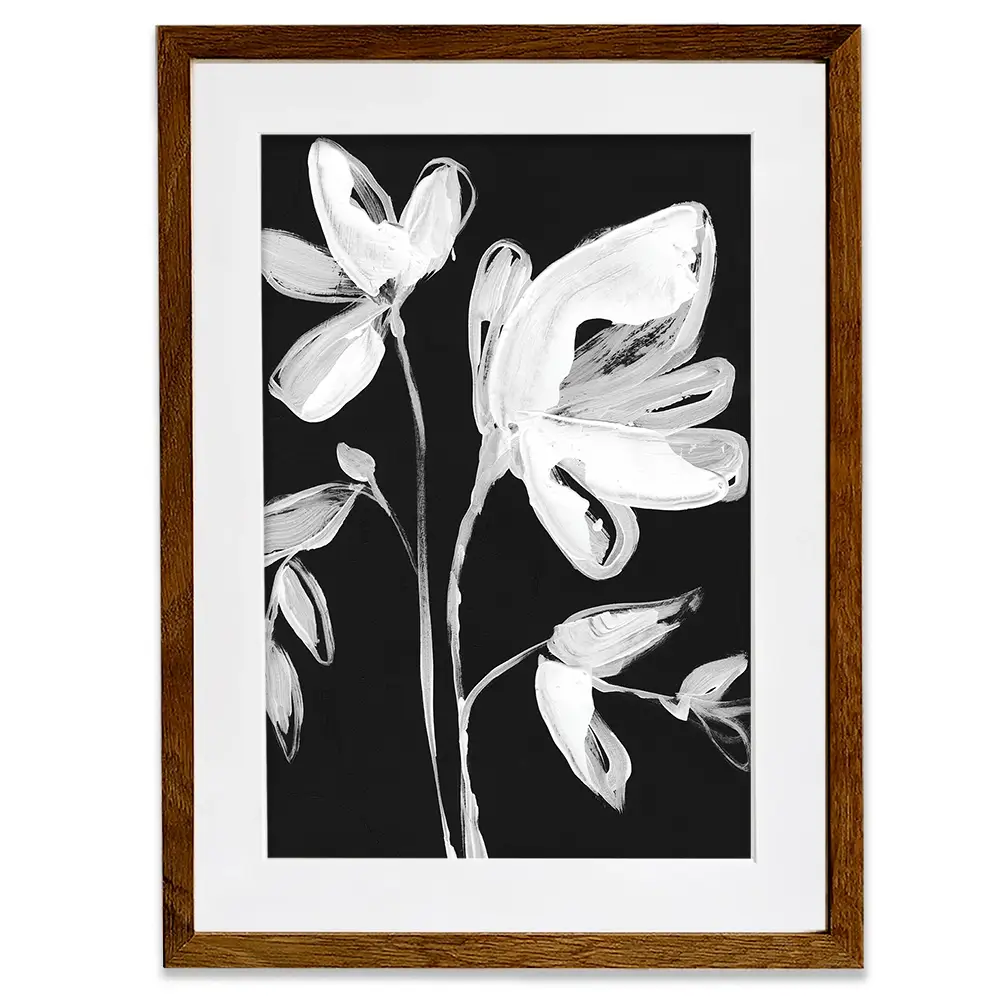 White Whimsical Flowers 2 Framed Art Print White Whimsical Flowers 2 Framed Art Print wall art product Jennifer Goldberger