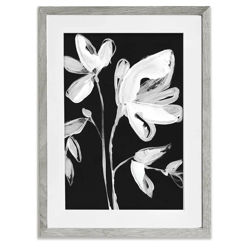 White Whimsical Flowers 2 Framed Art Print White Whimsical Flowers 2 Framed Art Print wall art product Jennifer Goldberger