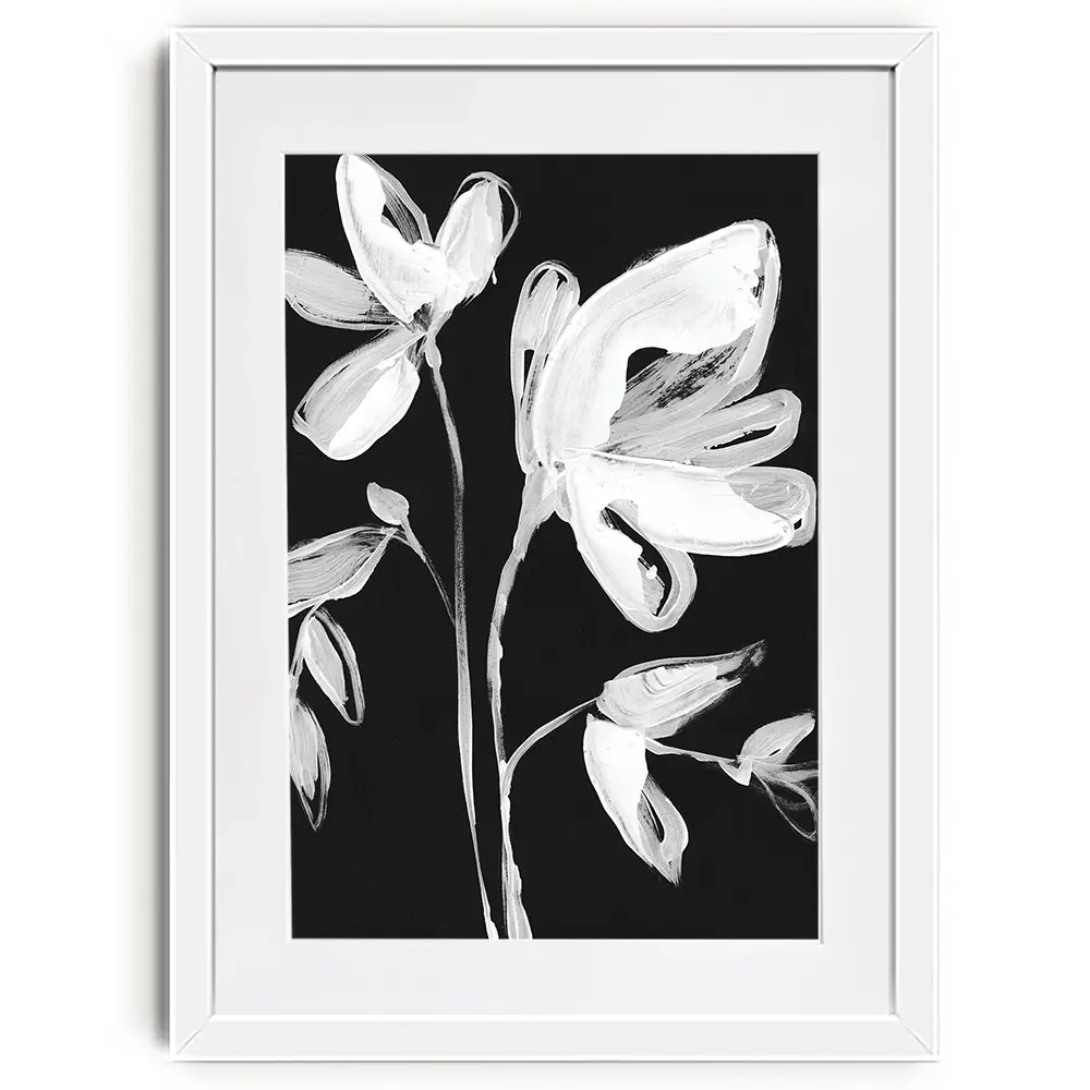White Whimsical Flowers 2 Framed Art Print White Whimsical Flowers 2 Framed Art Print wall art product Jennifer Goldberger