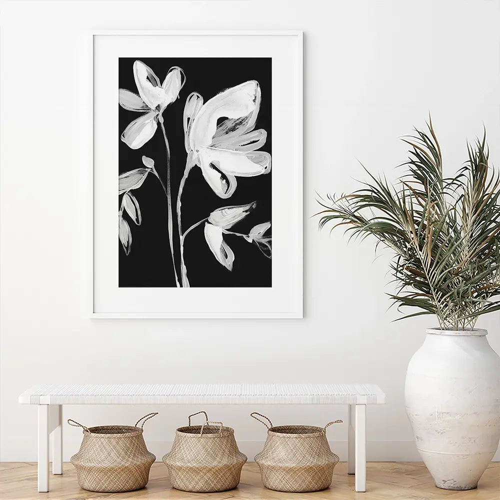 White Whimsical Flowers 2 Framed Art Print White Whimsical Flowers 2 Framed Art Print wall art product Jennifer Goldberger