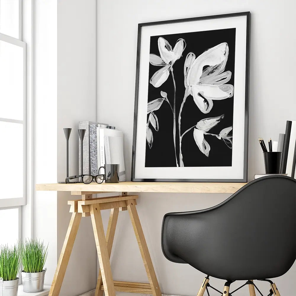 White Whimsical Flowers 2 Framed Art Print White Whimsical Flowers 2 Framed Art Print wall art product Jennifer Goldberger