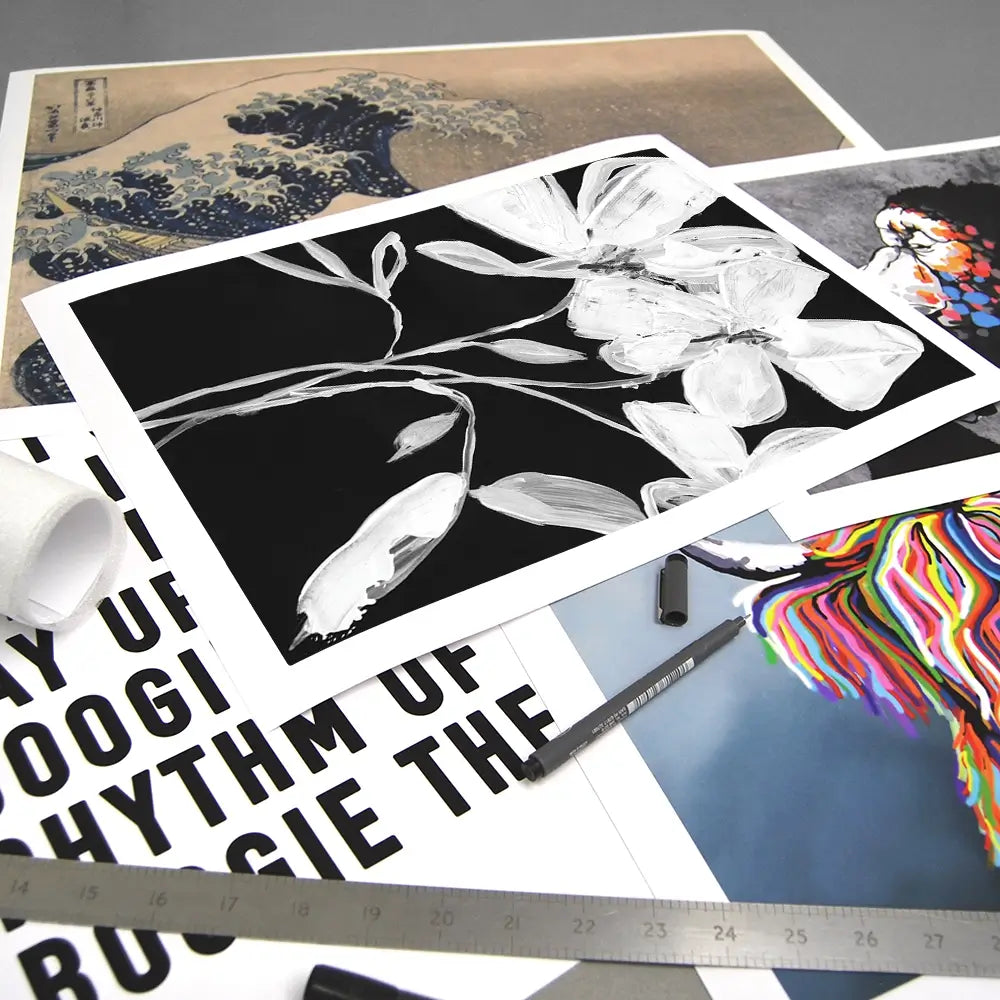 White Whimsical Flowers Art Print White Whimsical Flowers Art Print wall art product Jennifer Goldberger