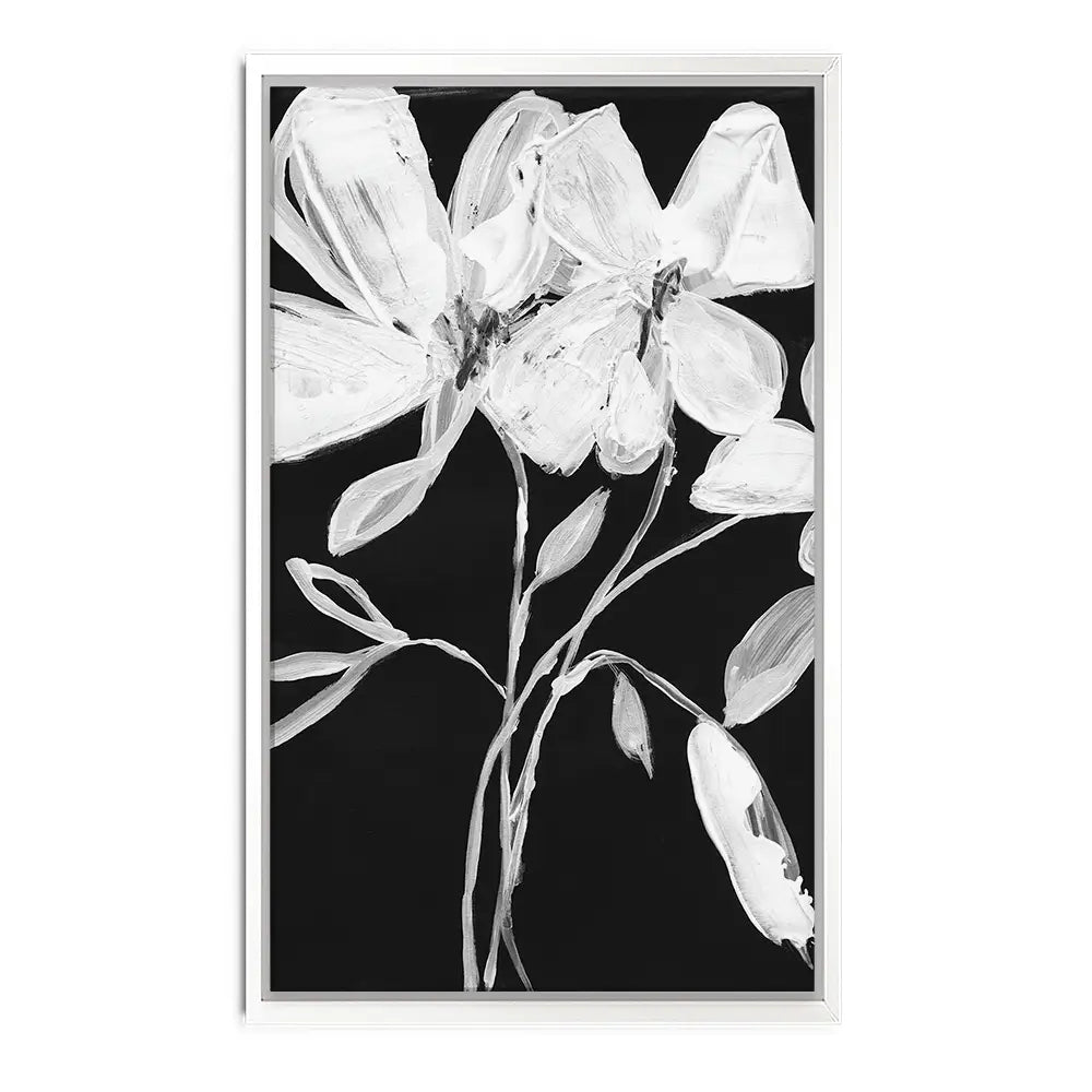 White Whimsical Flowers Canvas Print White Whimsical Flowers Canvas Print wall art product Jennifer Goldberger