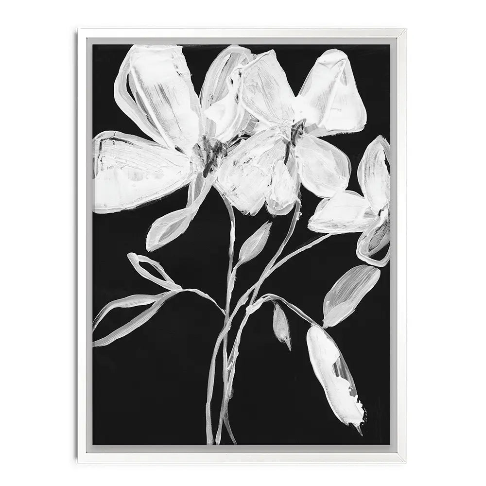 White Whimsical Flowers Canvas Print White Whimsical Flowers Canvas Print wall art product Jennifer Goldberger