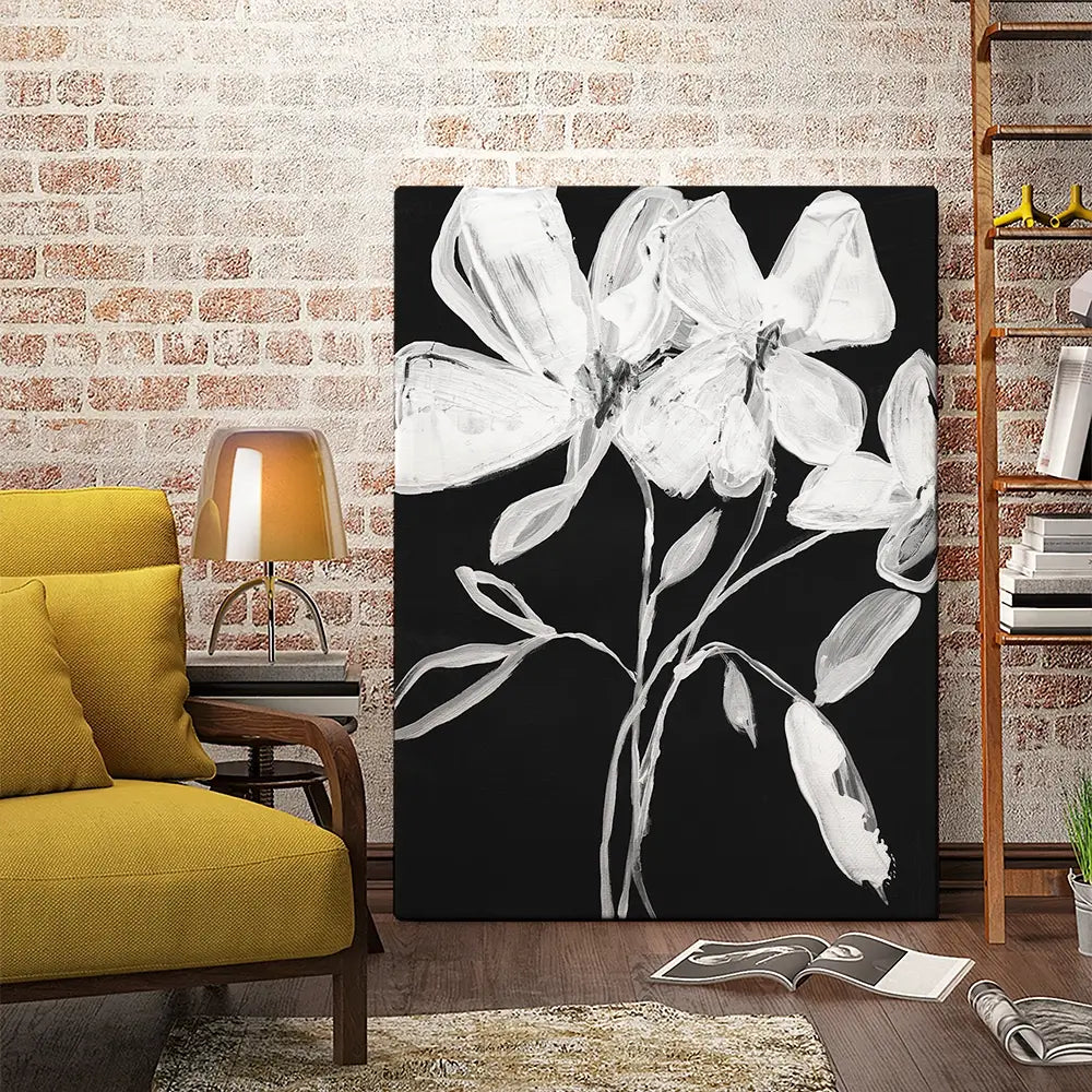 White Whimsical Flowers Canvas Print White Whimsical Flowers Canvas Print wall art product Jennifer Goldberger