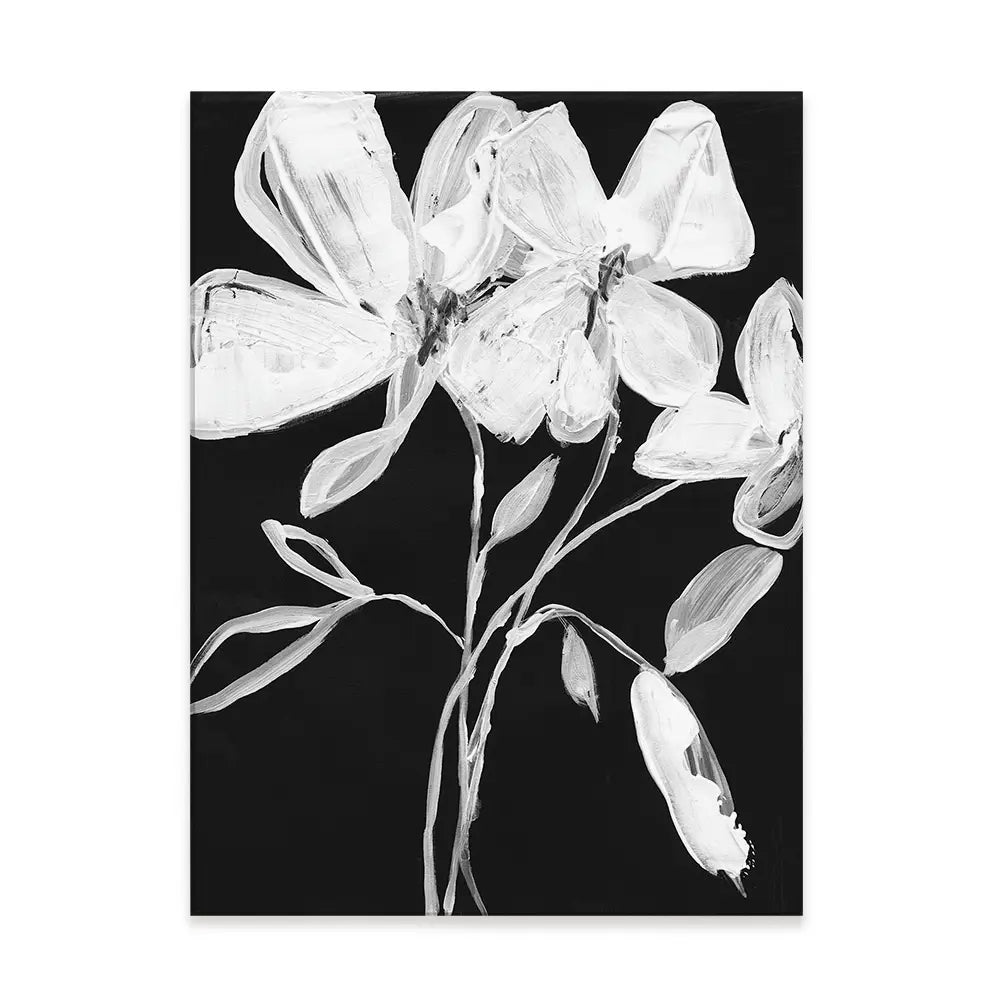 White Whimsical Flowers Canvas Print White Whimsical Flowers Canvas Print wall art product Jennifer Goldberger