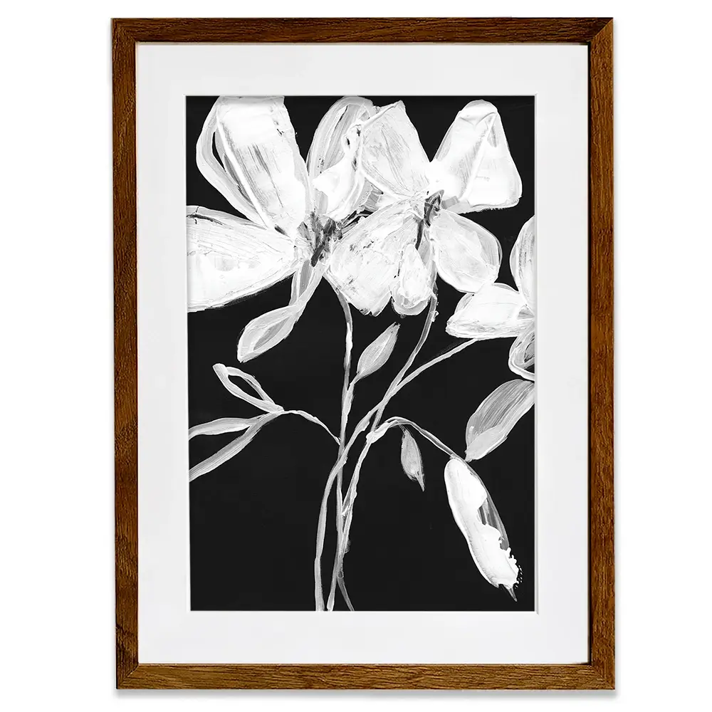 White Whimsical Flowers Framed Art Print White Whimsical Flowers Framed Art Print wall art product Jennifer Goldberger