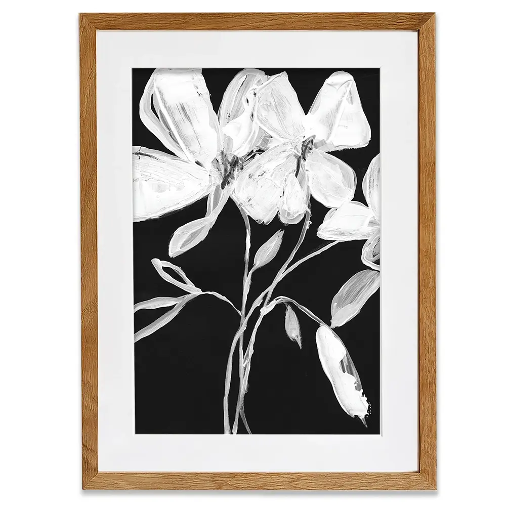White Whimsical Flowers Framed Art Print White Whimsical Flowers Framed Art Print wall art product Jennifer Goldberger