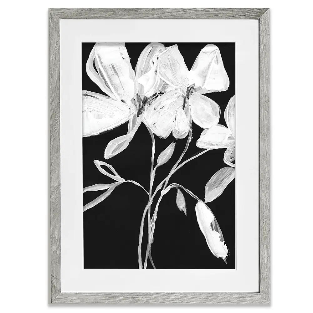 White Whimsical Flowers Framed Art Print White Whimsical Flowers Framed Art Print wall art product Jennifer Goldberger