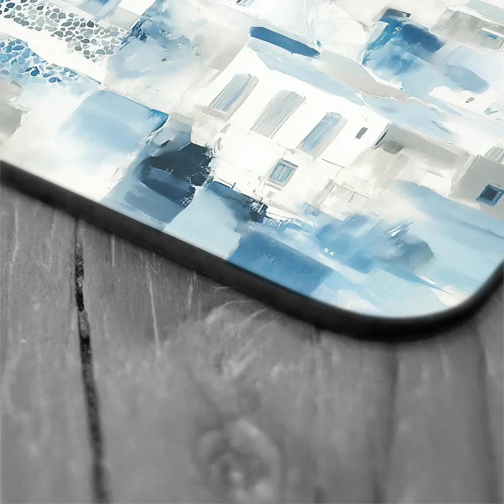 Whitewashed Coastal Village Coaster Set Whitewashed Coastal Village Coaster Set wall art product Chromatic Storm Studio