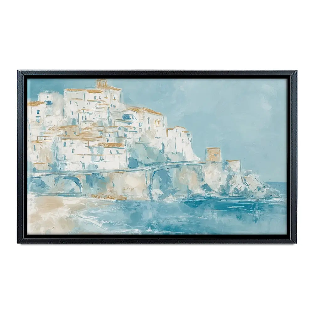 Whitewashed Town Above Tide Canvas Print Whitewashed Town Above Tide Canvas Print wall art product Chromatic Storm Studio