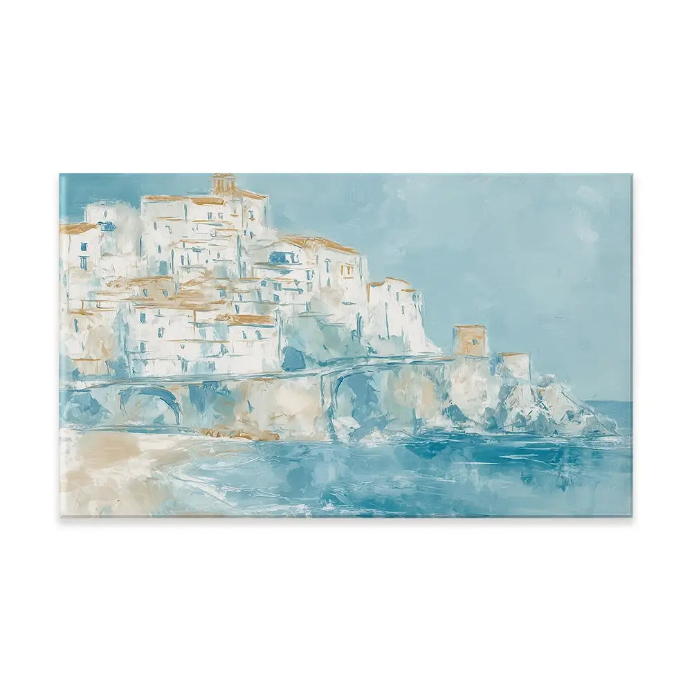 Whitewashed Town Above Tide Canvas Print Whitewashed Town Above Tide Canvas Print wall art product Chromatic Storm Studio