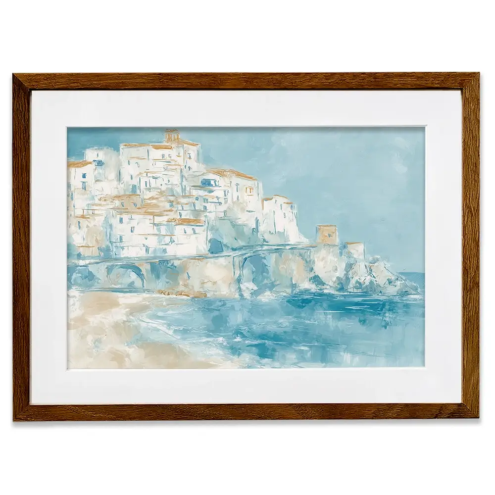 Whitewashed Town Above Tide Framed Art Print Whitewashed Town Above Tide Framed Art Print wall art product Chromatic Storm Studio