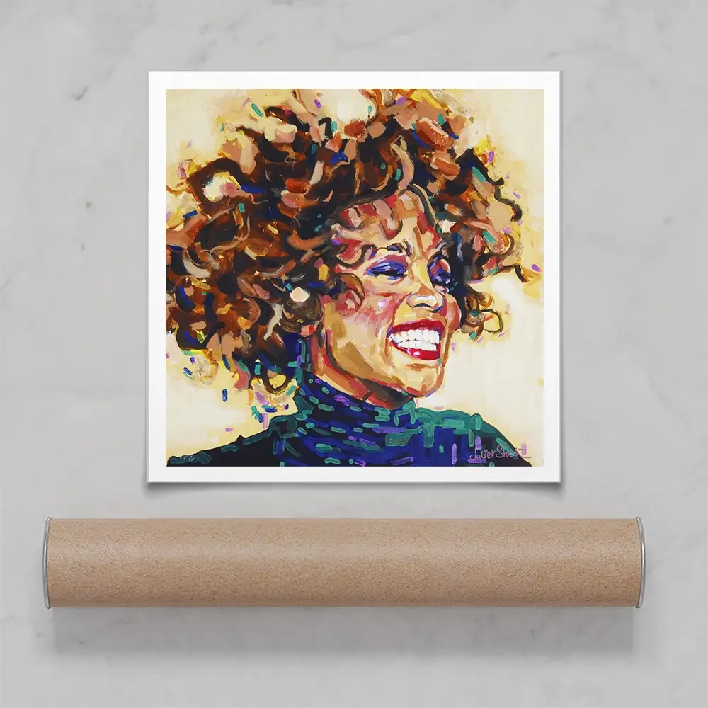 Whitney Houston I Wanna Dance Square Art Print Whitney Houston I Wanna Dance Square Art Print wall art product Juliet Stockton