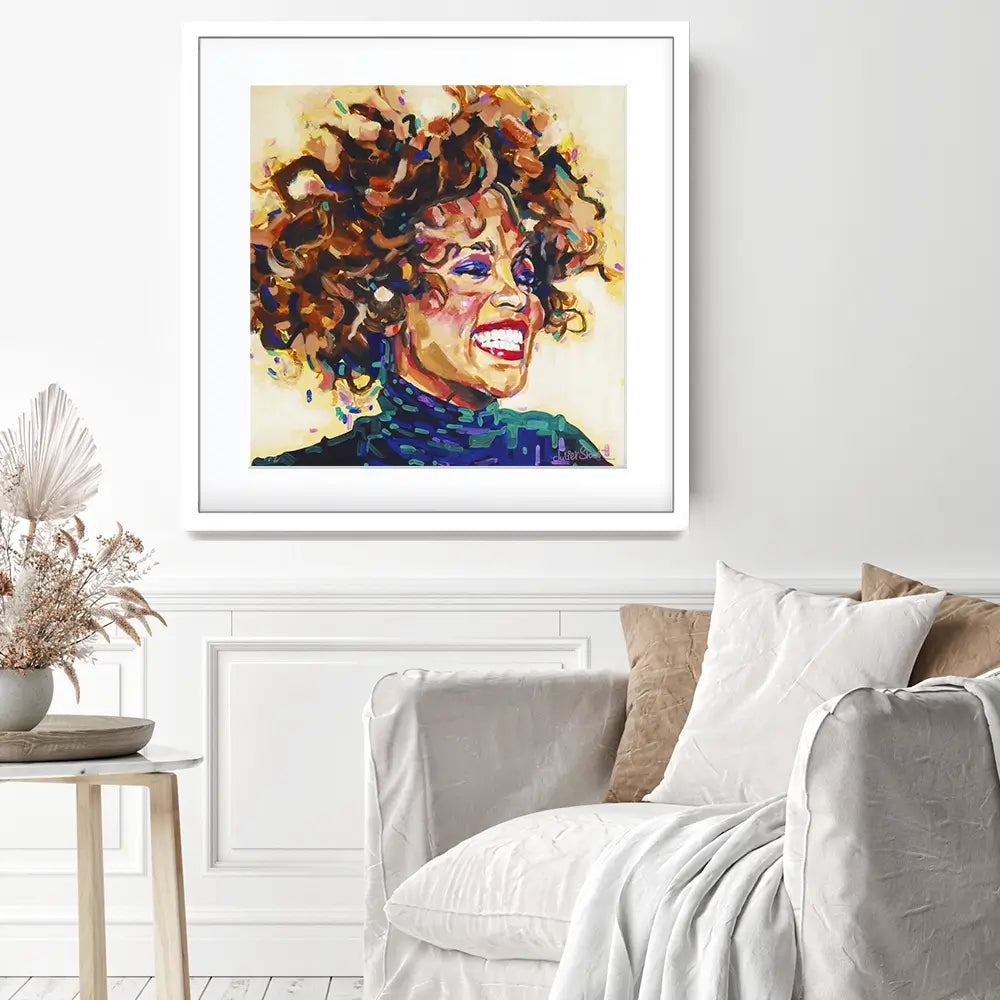 Whitney Houston I Wanna Dance Square Framed Art Print Whitney Houston I Wanna Dance Square Framed Art Print wall art product Juliet Stockton