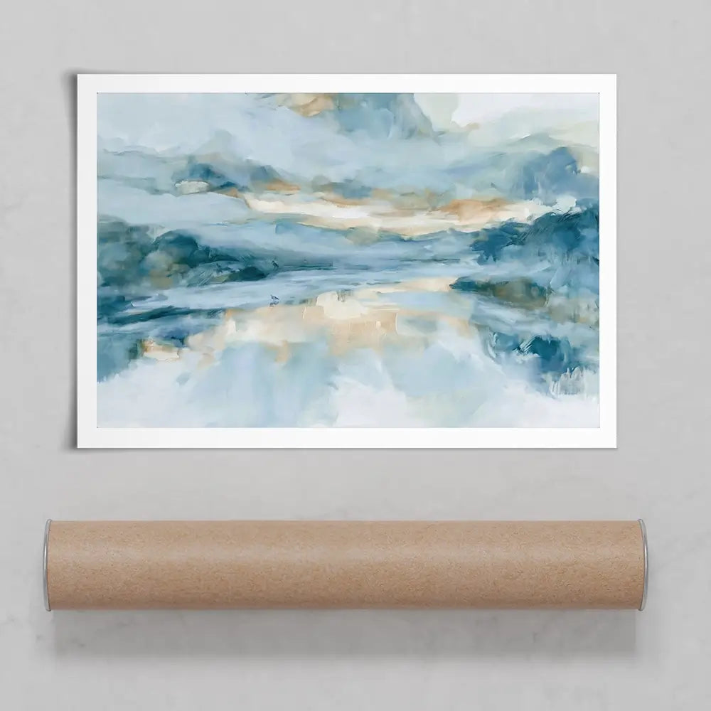 Wide Abstract Sea Horizon Art Print Wide Abstract Sea Horizon Art Print wall art product Chromatic Storm Studio