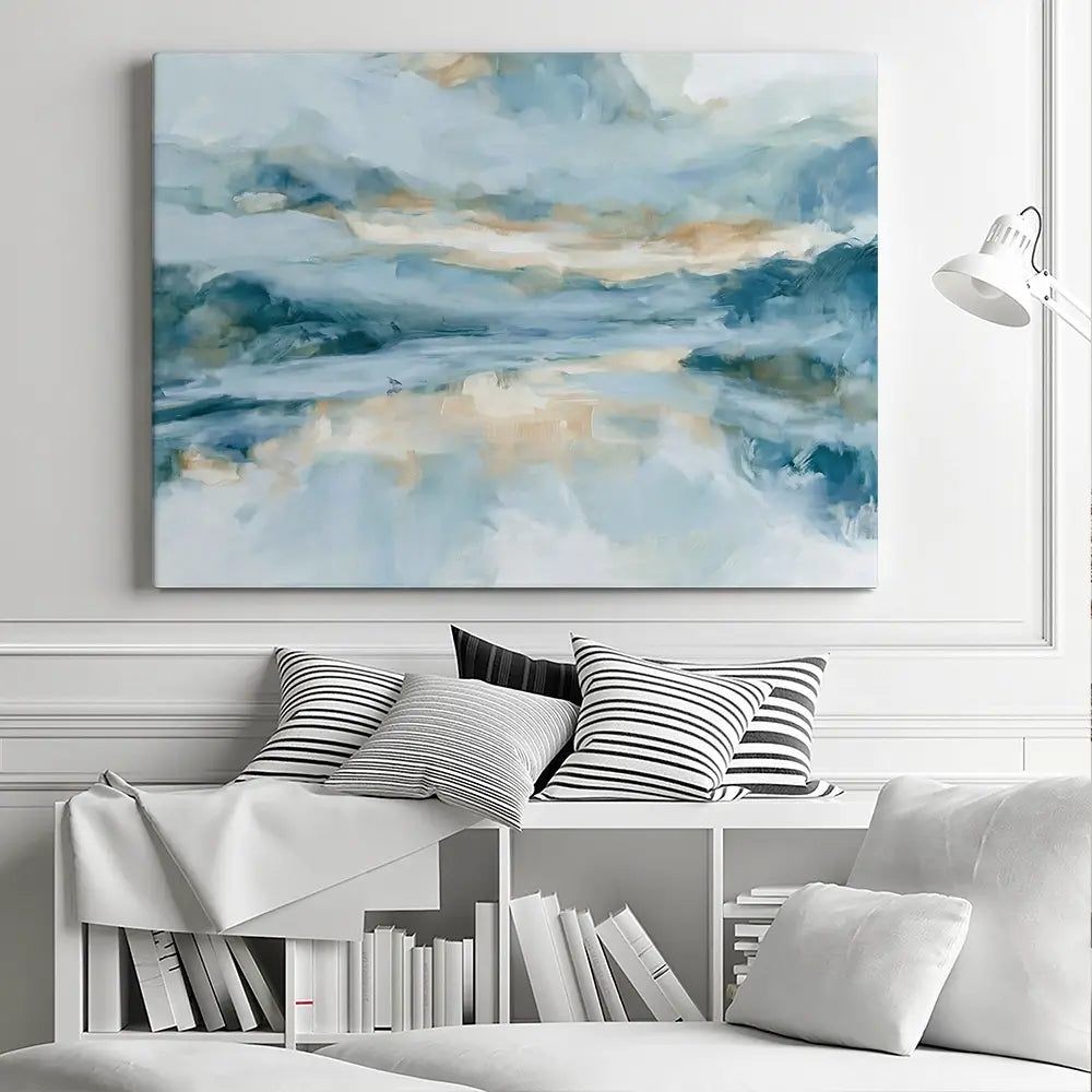 Wide Abstract Sea Horizon Canvas Print Wide Abstract Sea Horizon Canvas Print wall art product Chromatic Storm Studio