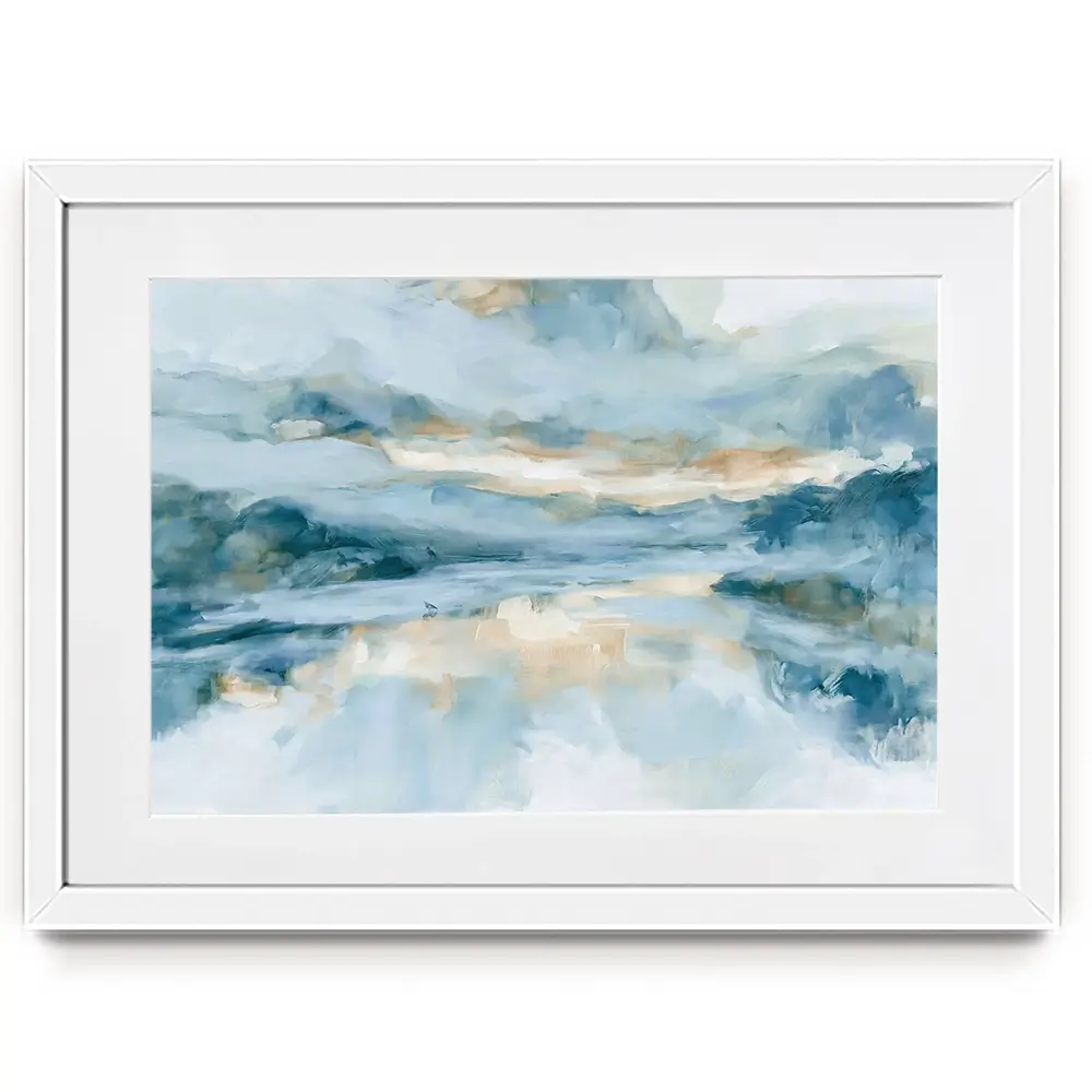 Wide Abstract Sea Horizon Framed Art Print Wide Abstract Sea Horizon Framed Art Print wall art product Chromatic Storm Studio