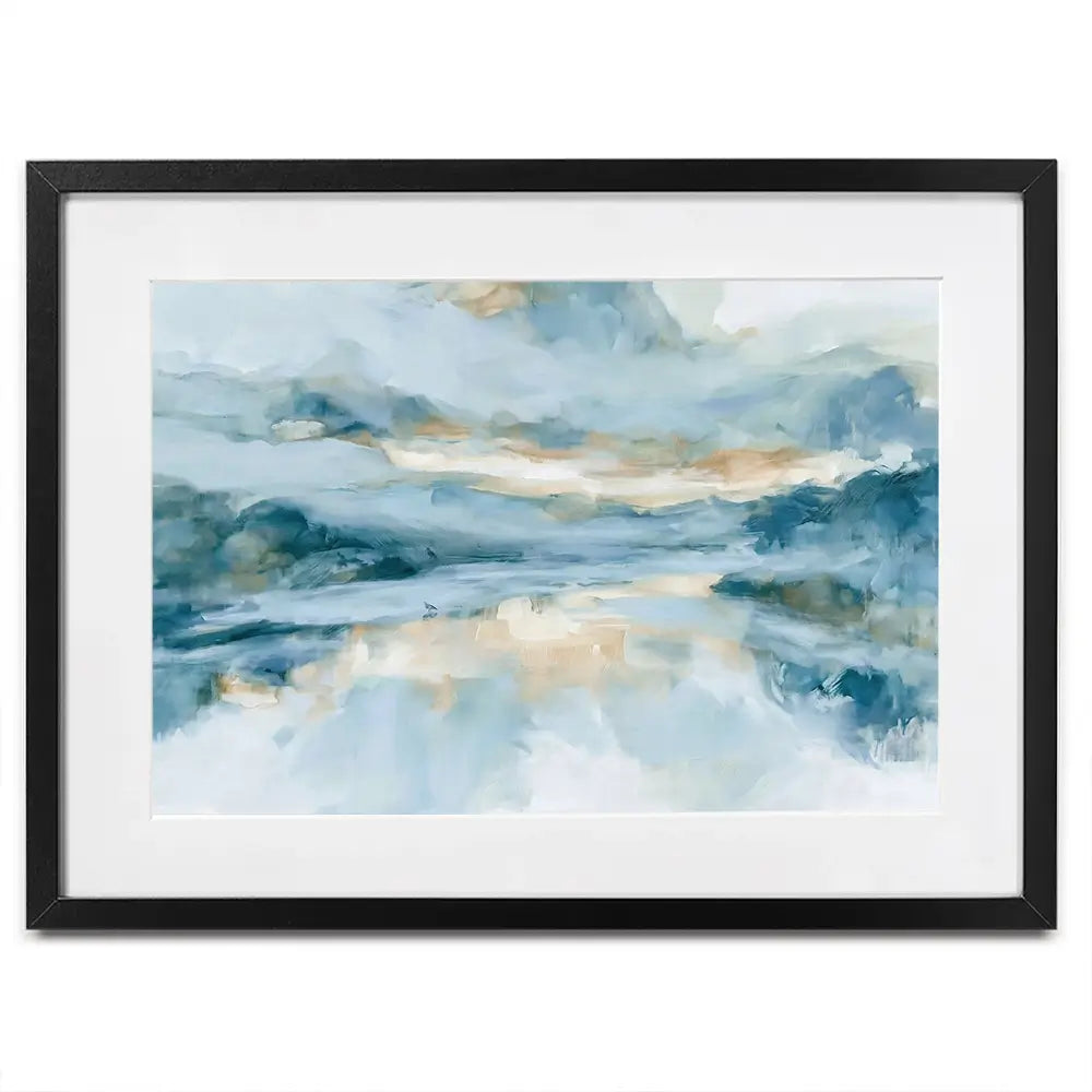 Wide Abstract Sea Horizon Framed Art Print Wide Abstract Sea Horizon Framed Art Print wall art product Chromatic Storm Studio