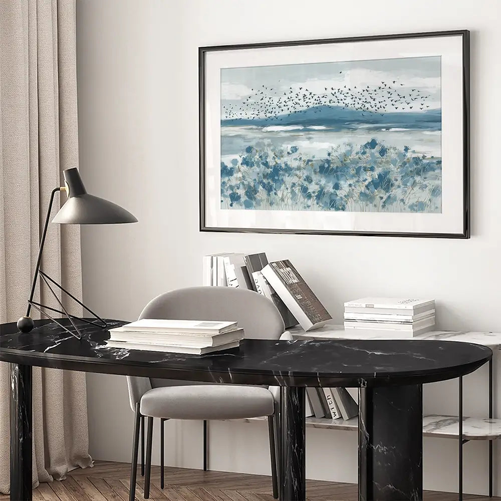 Wide Flock Wildflower Field Framed Art Print Wide Flock Wildflower Field Framed Art Print wall art product Chromatic Storm Studio