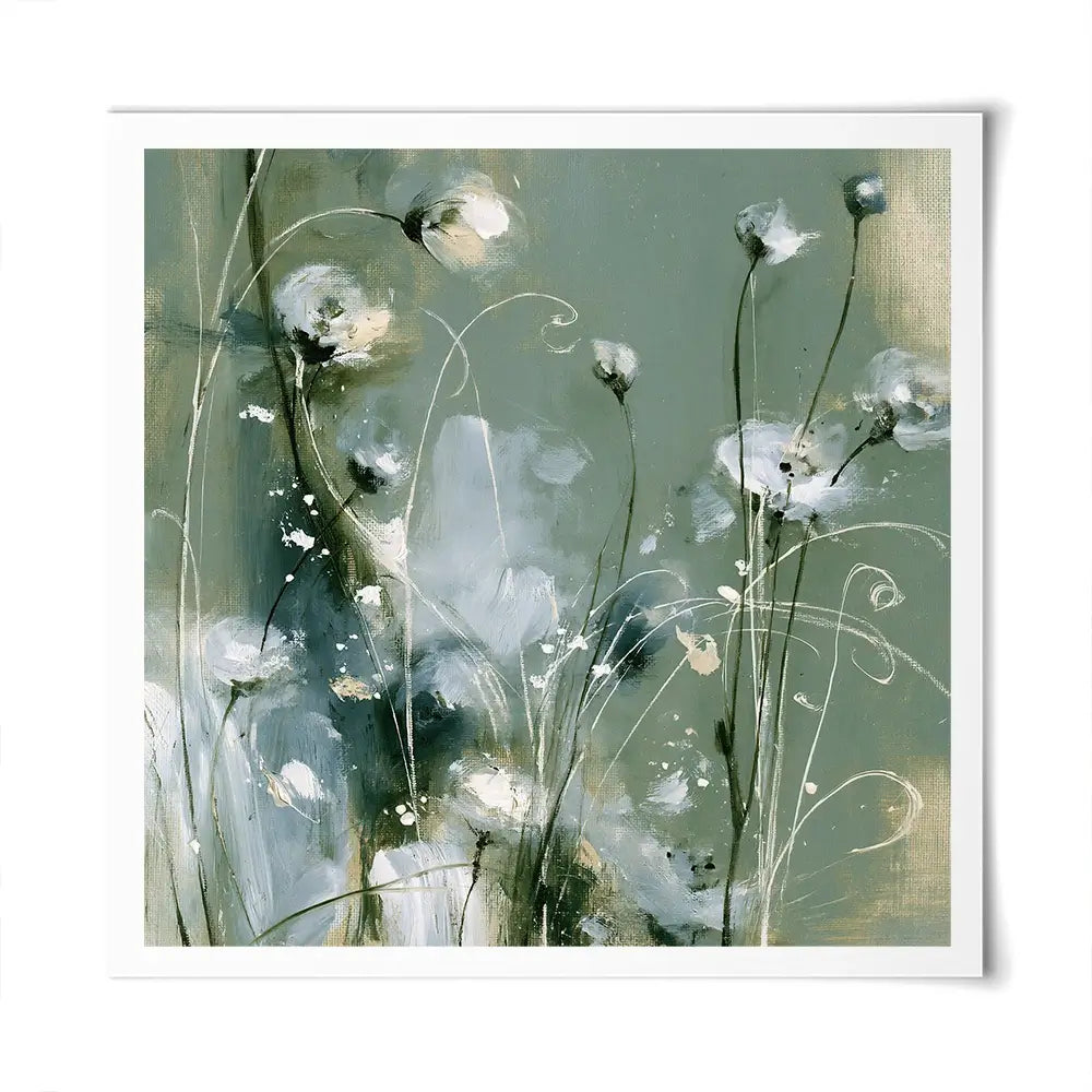 Wild Anemone Stems Square Art Print Wild Anemone Stems Square Art Print wall art product Chromatic Storm Studio