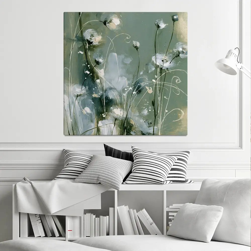 Wild Anemone Stems Square Canvas Print Wild Anemone Stems Square Canvas Print wall art product Chromatic Storm Studio