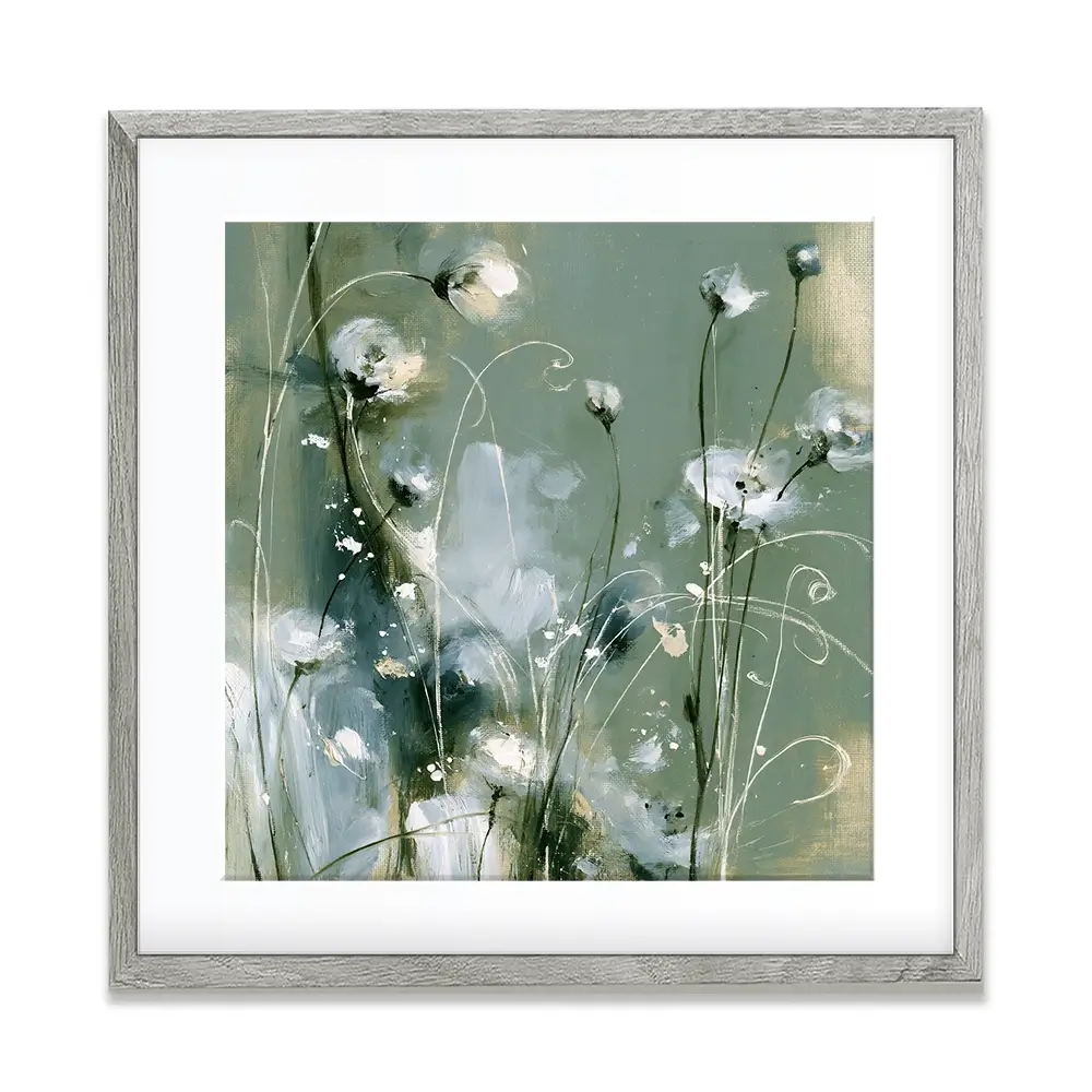 Wild Anemone Stems Square Framed Art Print Wild Anemone Stems Square Framed Art Print wall art product Chromatic Storm Studio