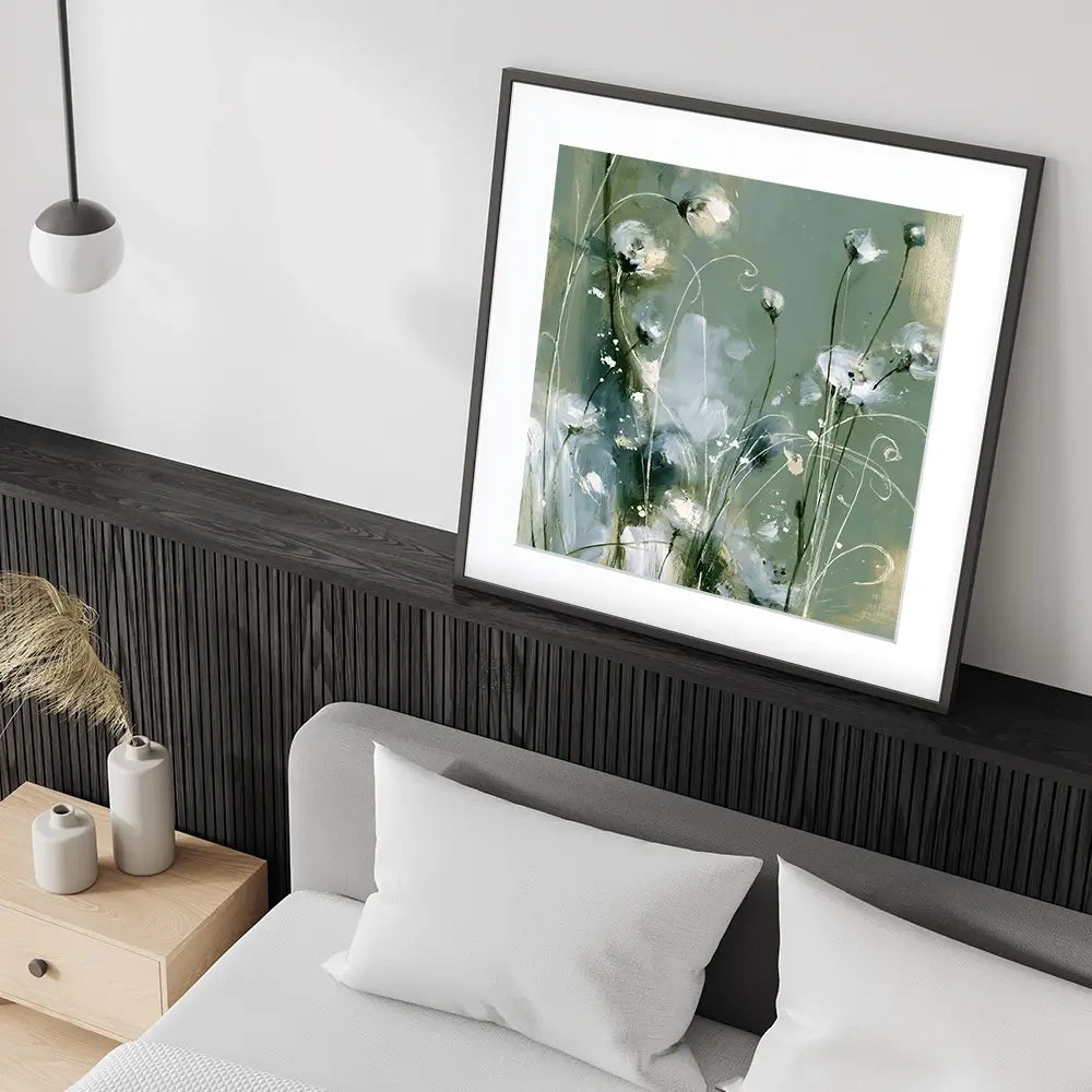 Wild Anemone Stems Square Framed Art Print Wild Anemone Stems Square Framed Art Print wall art product Chromatic Storm Studio