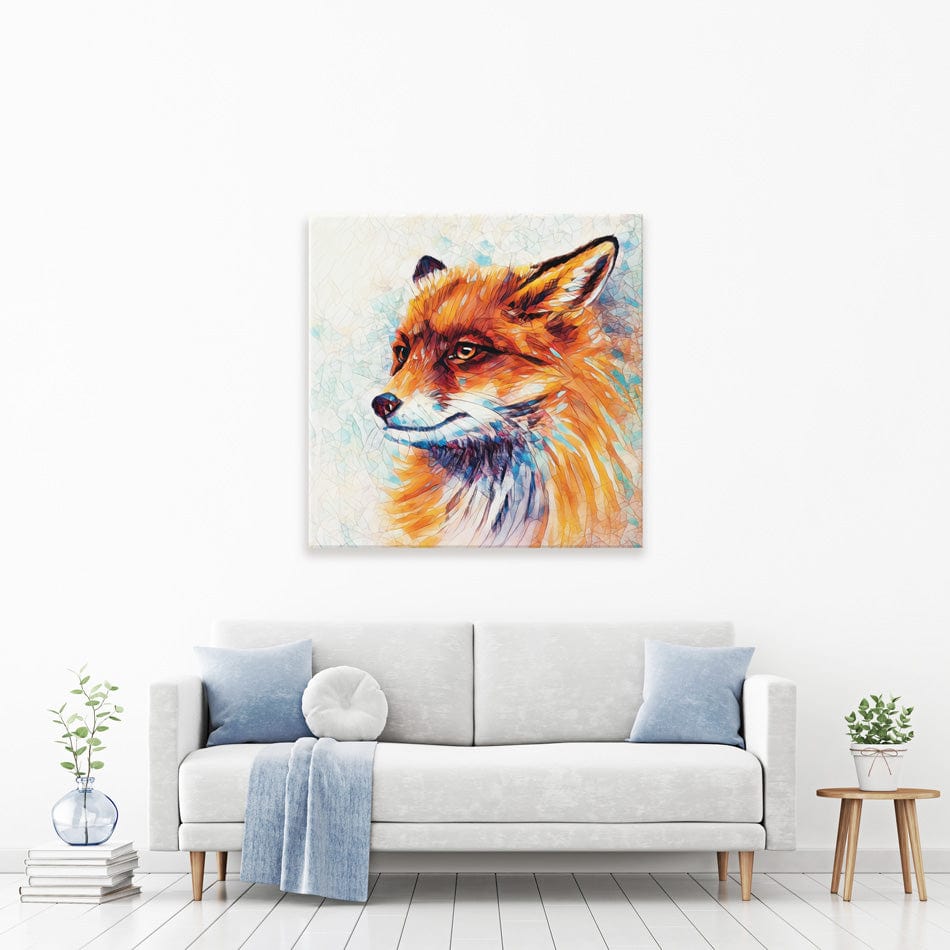 Wild Fox Square Canvas Print wall art product Lidi Di / Shutterstock