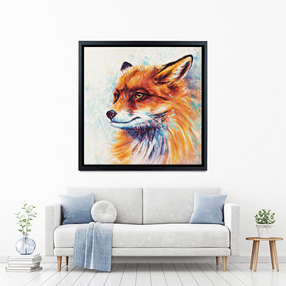 Wild Fox Square Canvas Print wall art product Lidi Di / Shutterstock