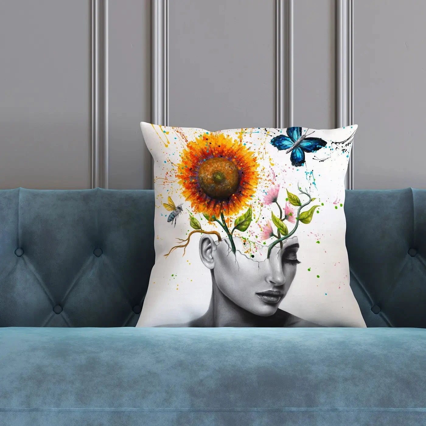 Wild Garden Girl Cushion Wild Garden Girl Cushion wall art product Ashvin Harrison