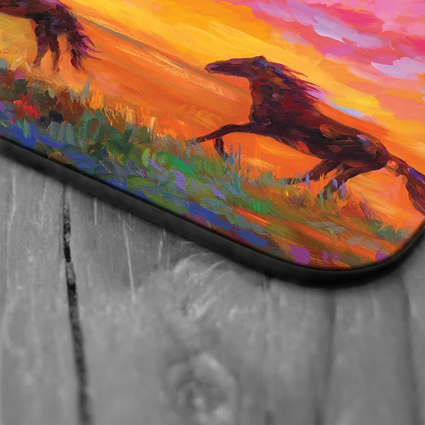 Wild Horses Running At Sunset Coaster Set Rainbow Soul Tree Coaster Set | Rainbow Soul Tree Art Coasters wall art product Leon Devenice