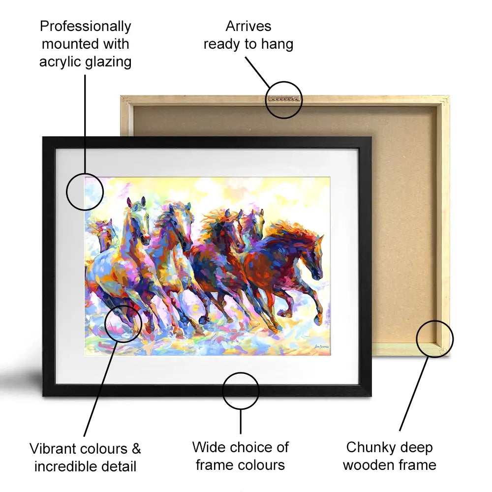 Wild Horses Running Framed Art Print Wild Horses Running Framed Art Print wall art product Leon Devenice
