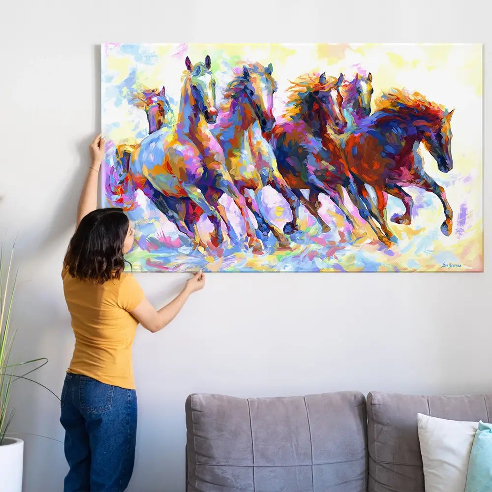 Wild Horses Running Oversized Canvas Print Wild Horses Running Oversized Canvas Print wall art product Art Print Shop