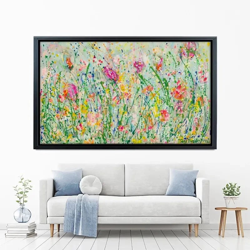 Wild Meadow In Green Canvas Print Wild Meadow In Green Canvas Print wall art product Jane Brookshaw
