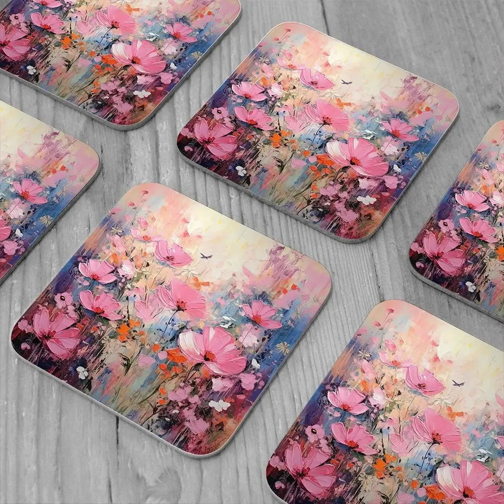Wild Pink Meadow Coaster Set Wild Pink Meadow Coaster Set wall art product David Alexander Elder