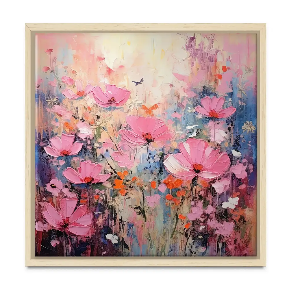 Wild Pink Meadow Square Canvas Print Wild Pink Meadow Square Canvas Print wall art product David Alexander Elder