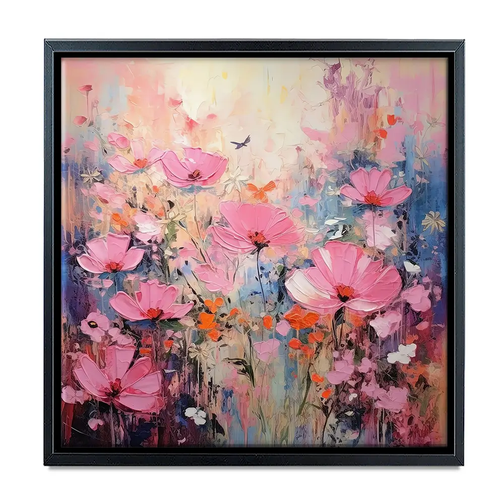 Wild Pink Meadow Square Canvas Print Wild Pink Meadow Square Canvas Print wall art product David Alexander Elder