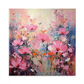 Wild Pink Meadow Square Canvas Print Wild Pink Meadow Square Canvas Print wall art product David Alexander Elder