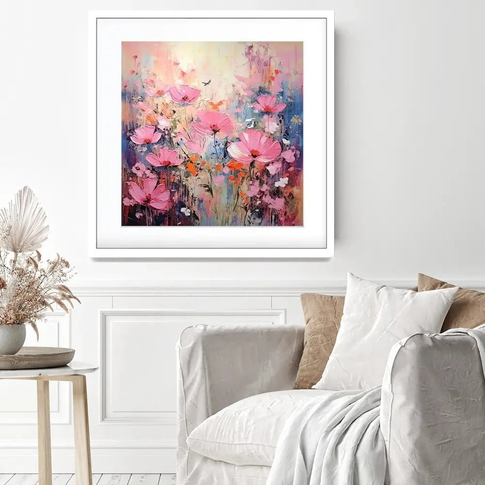Wild Pink Meadow Square Framed Art Print Wild Pink Meadow Square Framed Art Print wall art product David Alexander Elder