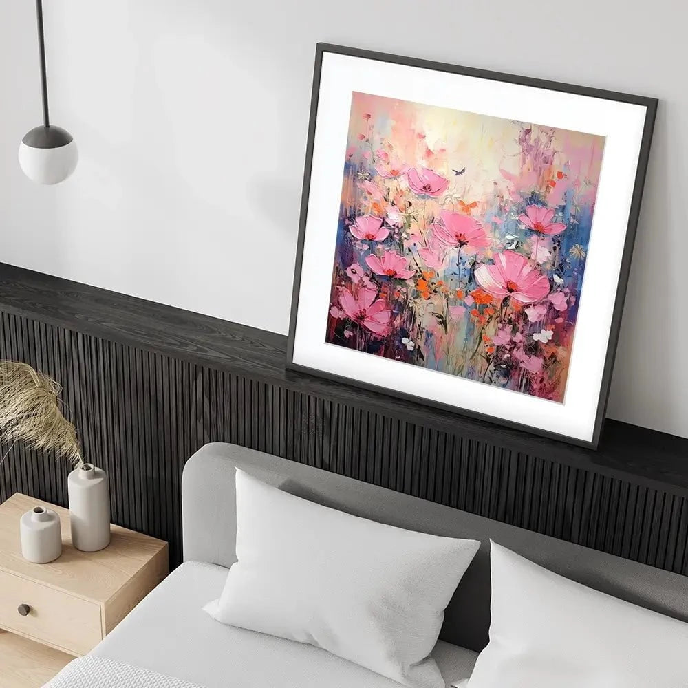 Wild Pink Meadow Square Framed Art Print Wild Pink Meadow Square Framed Art Print wall art product David Alexander Elder