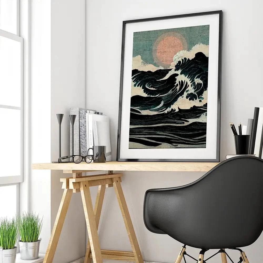 Wild Waves Framed Art Print Wild Waves Framed Art Print wall art product Treechild
