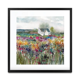 Wildflower Cottage Square Framed Art Print Wildflower Cottage Square Framed Art Print wall art product Carol Robinson